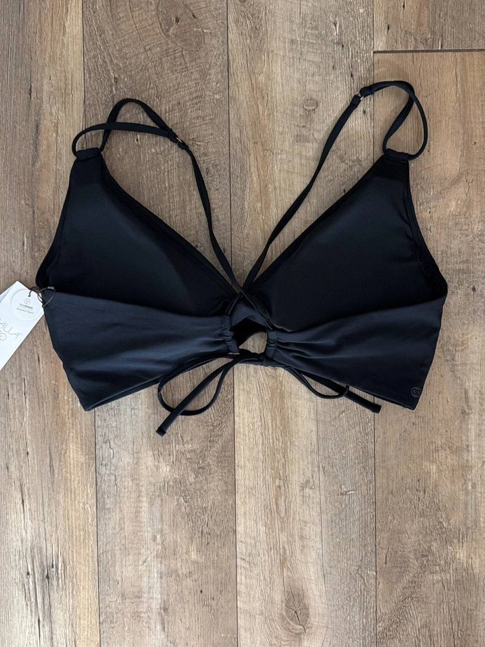 CALIA Black Swimsuit Cross-Back Triangle Bikini Top - Size XXL, NWT